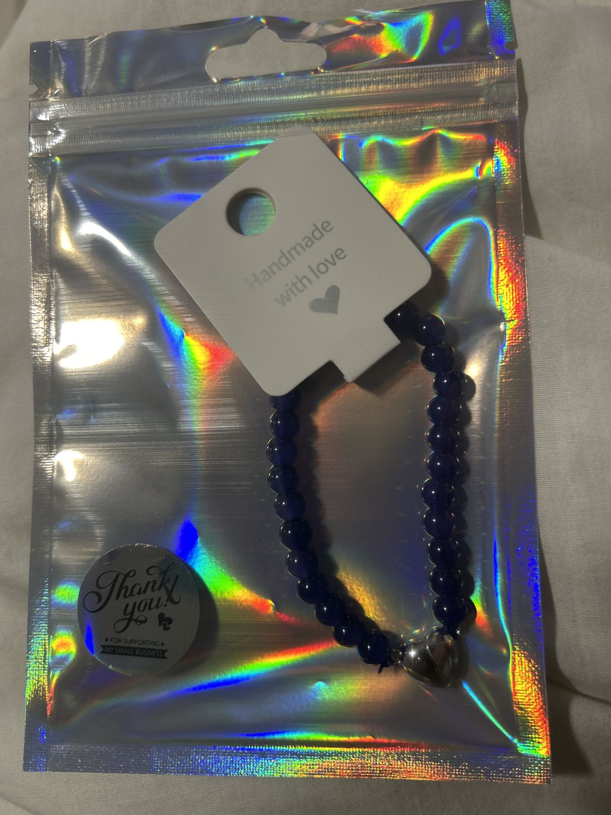 Dark blue magnetic heart bracelet