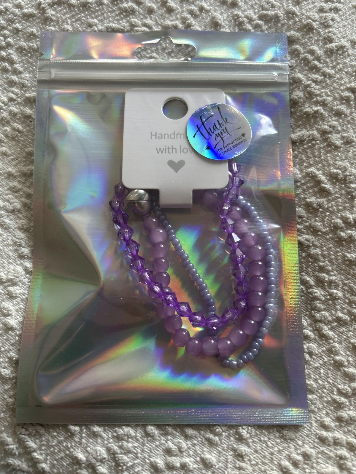 Dark purple 3 piece magnetic heart bracelet