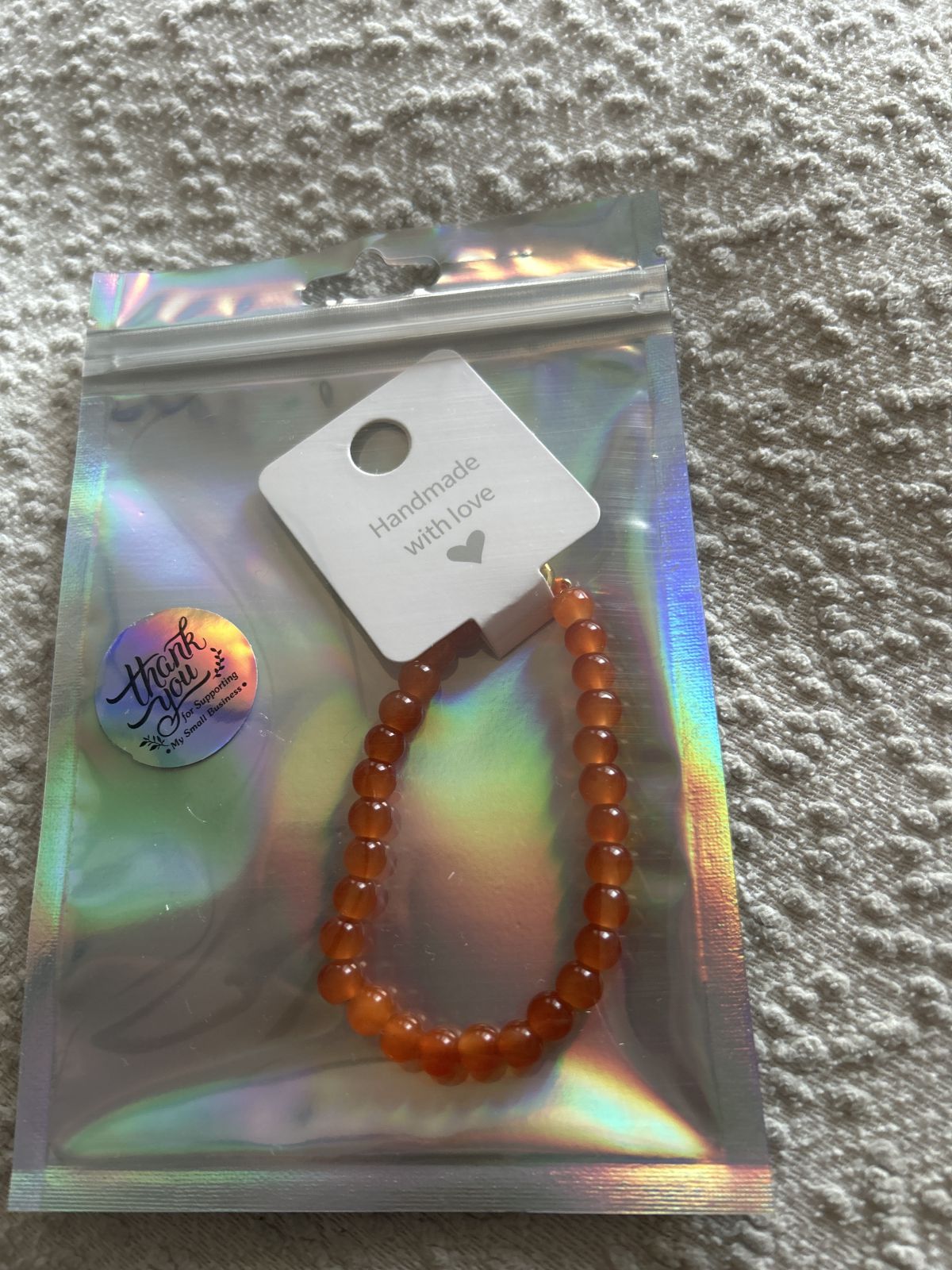 Orange magnetic heart bracelet