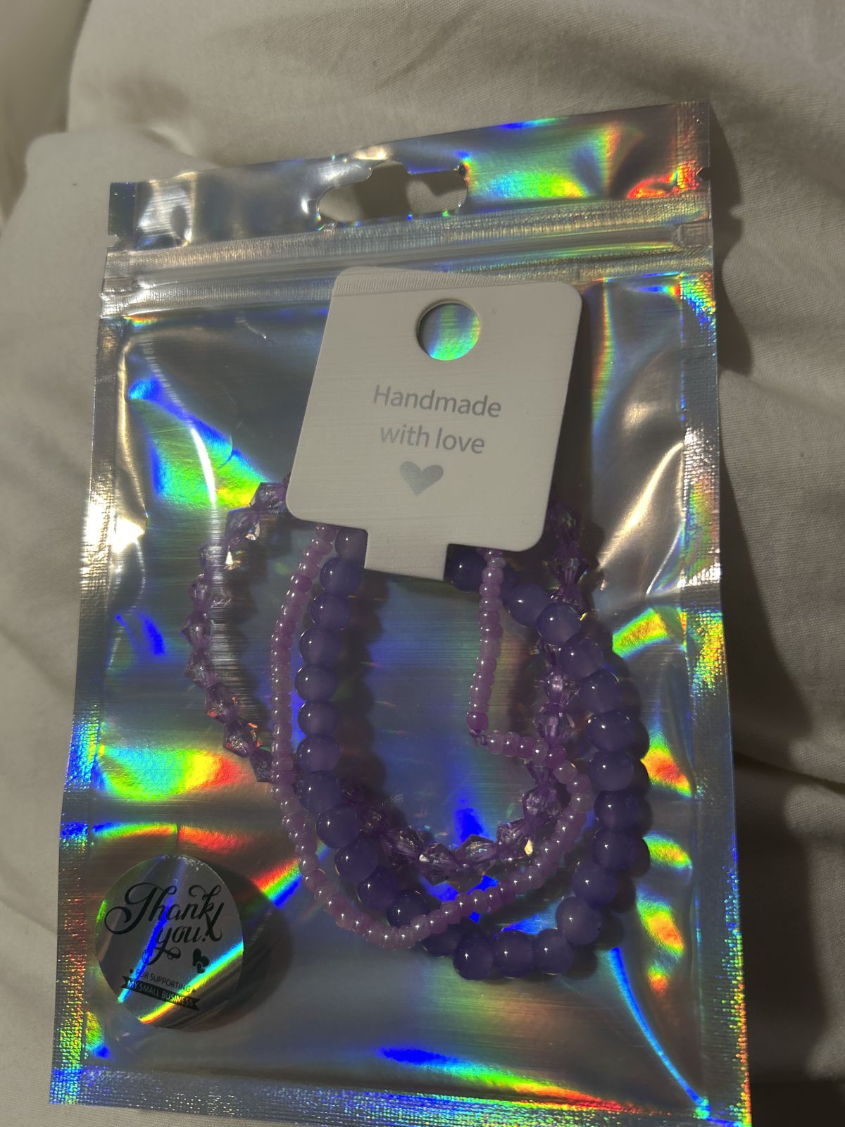 Purple 3 piece magnetic heart bracelet set