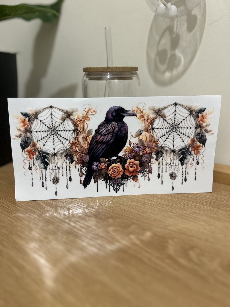 Glass tumbler (dream catcher/crow)