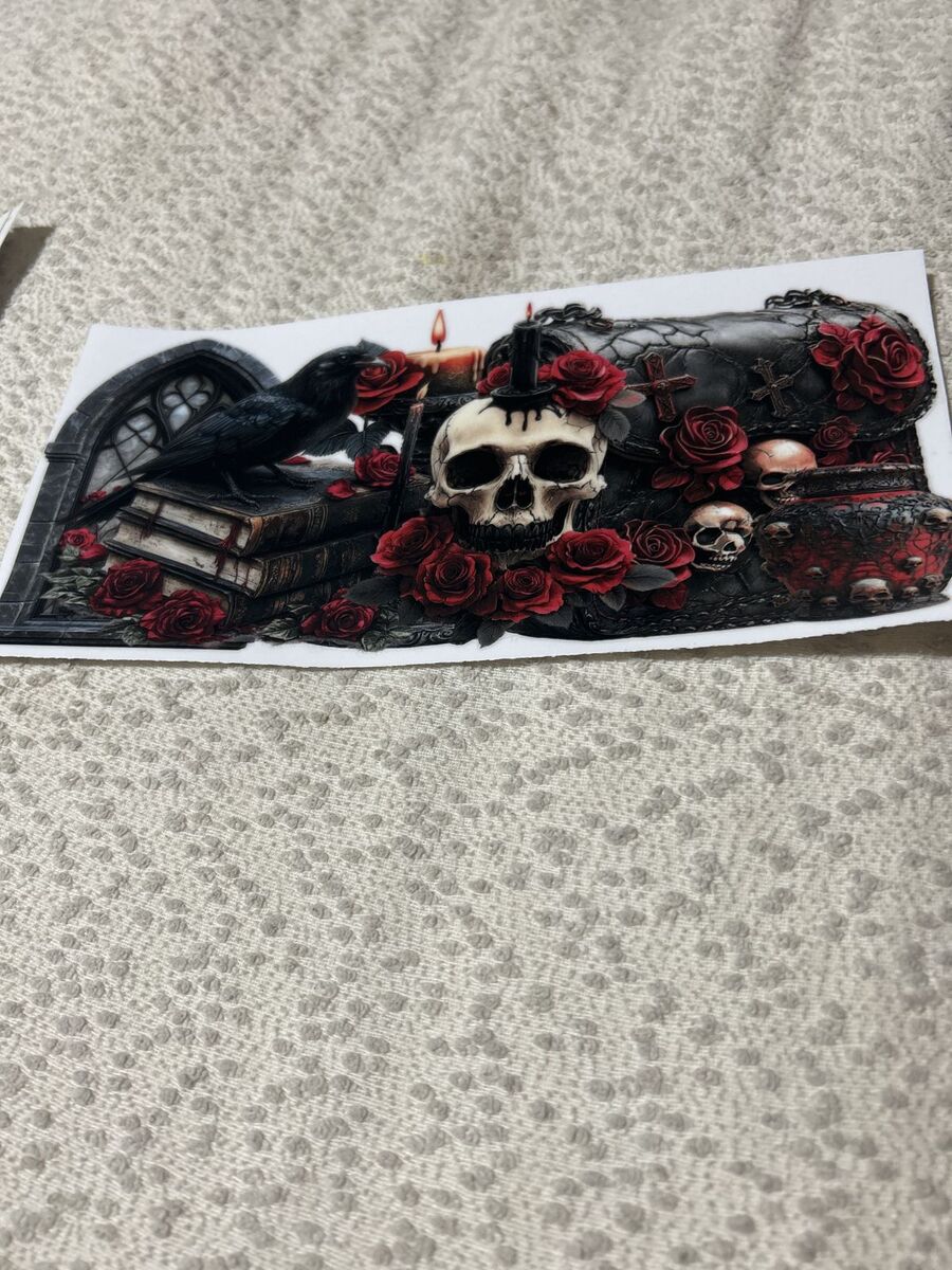 Glass tumbler (skull and crow full wrap)