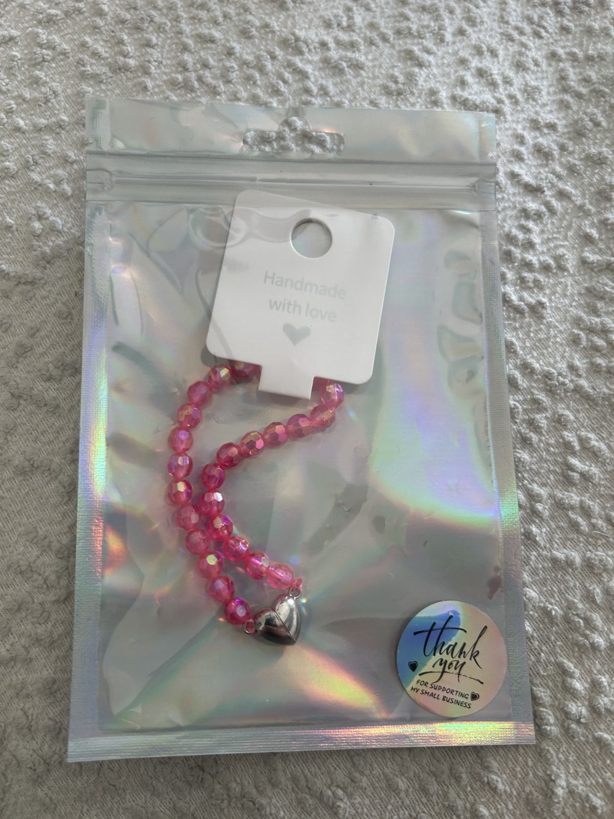 Hot pink heart magnetic bracelet