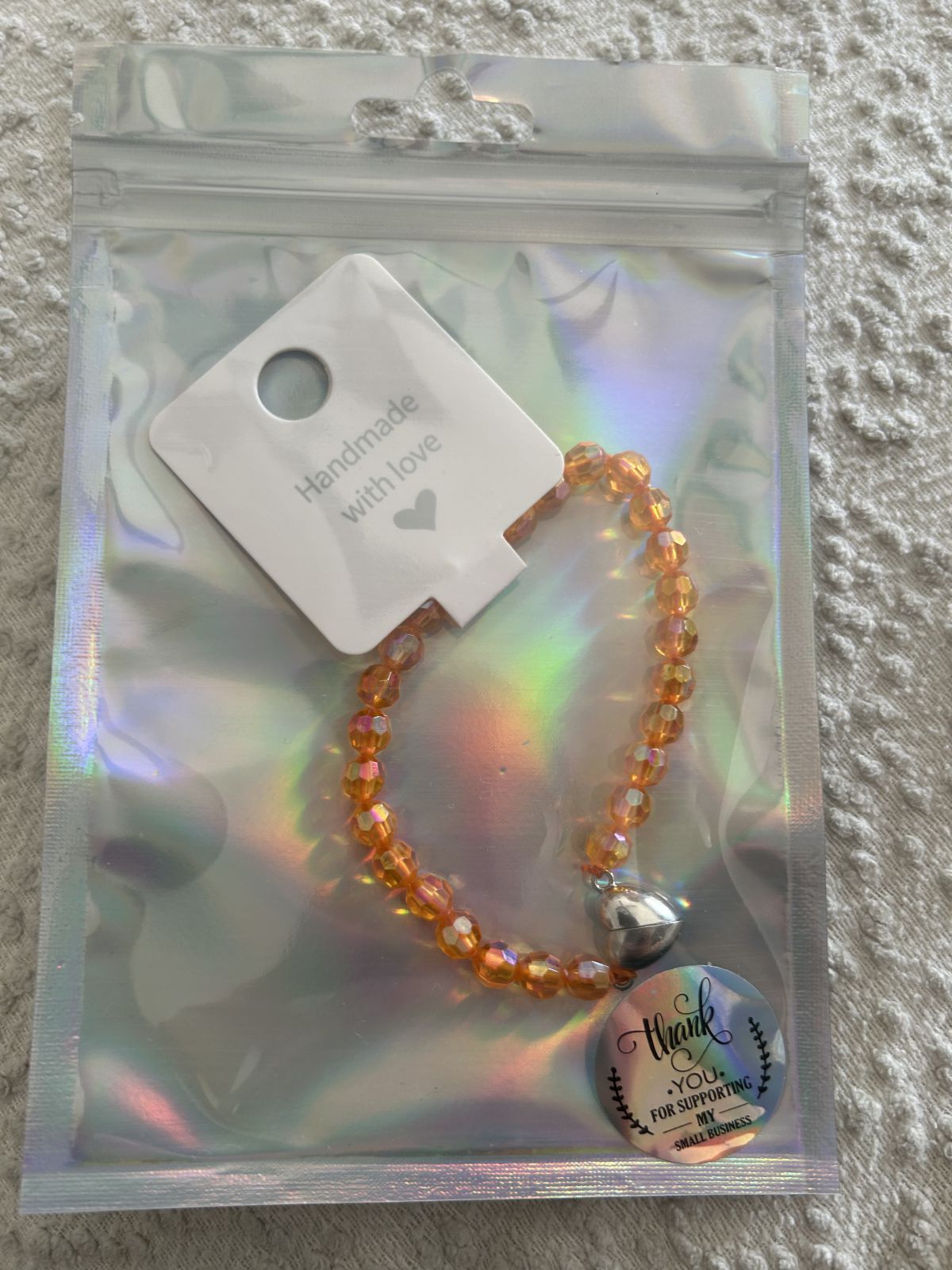 Orange heart magnetic bracelet