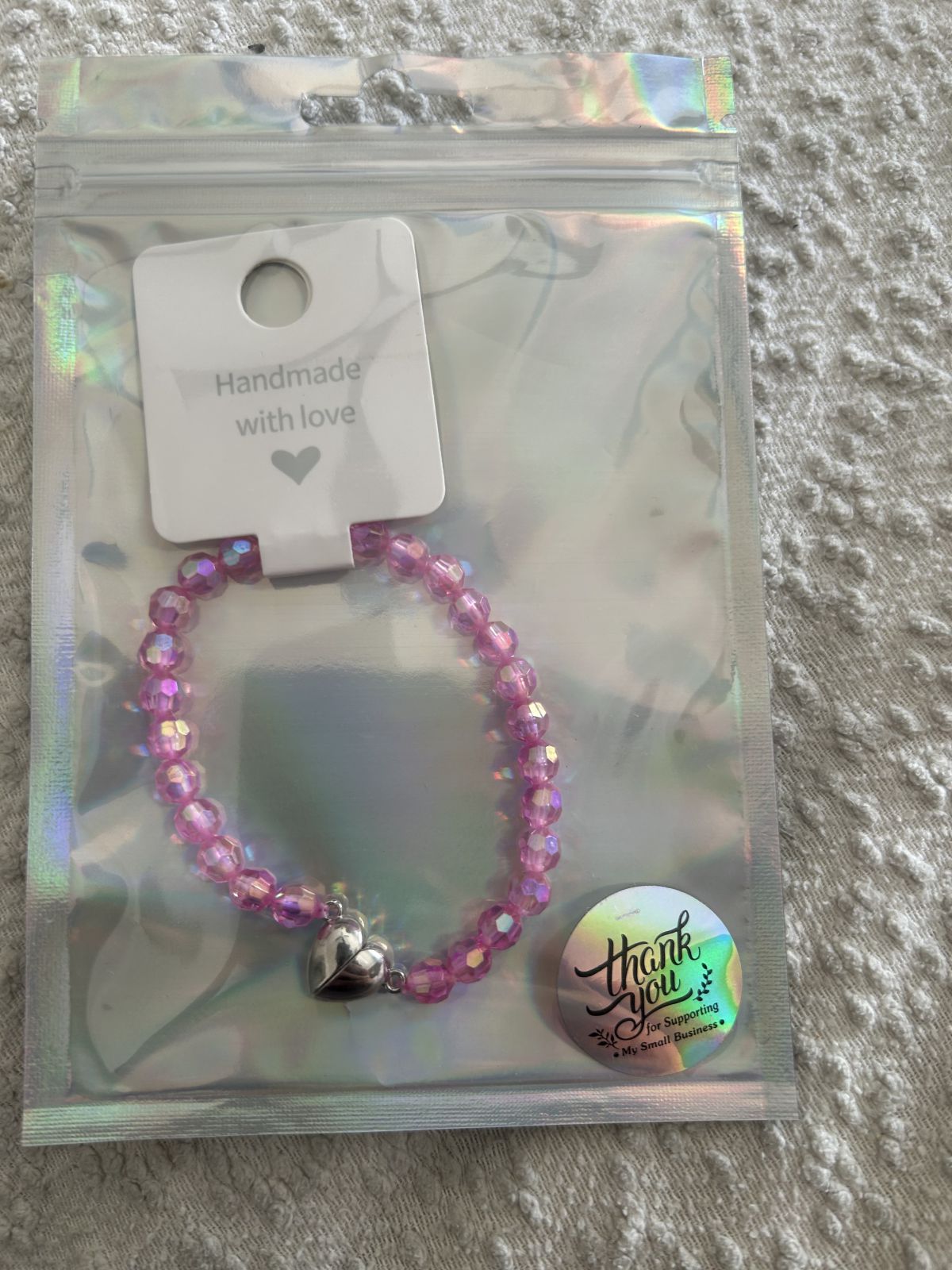 Pink heart magnetic bracelet