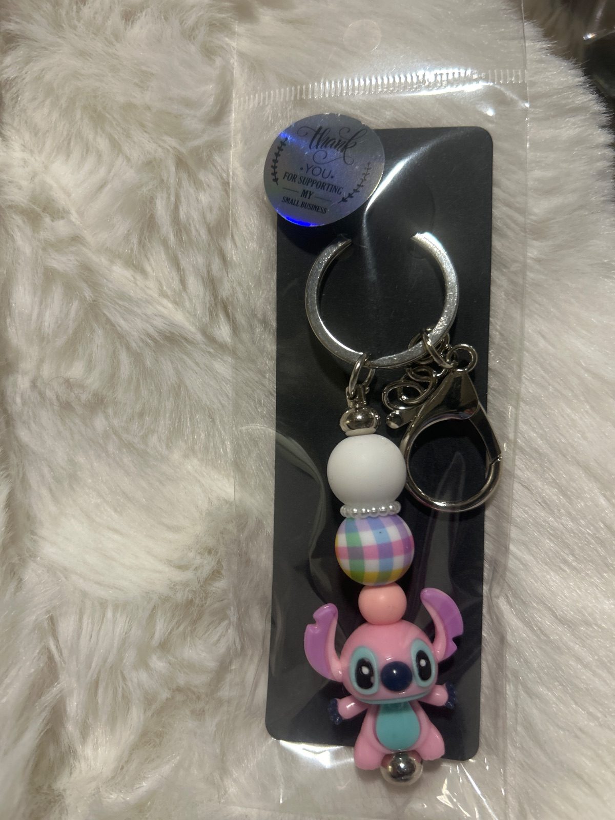 Pink stitch keychain — handmade keychain, Murray Bridge, South Australia