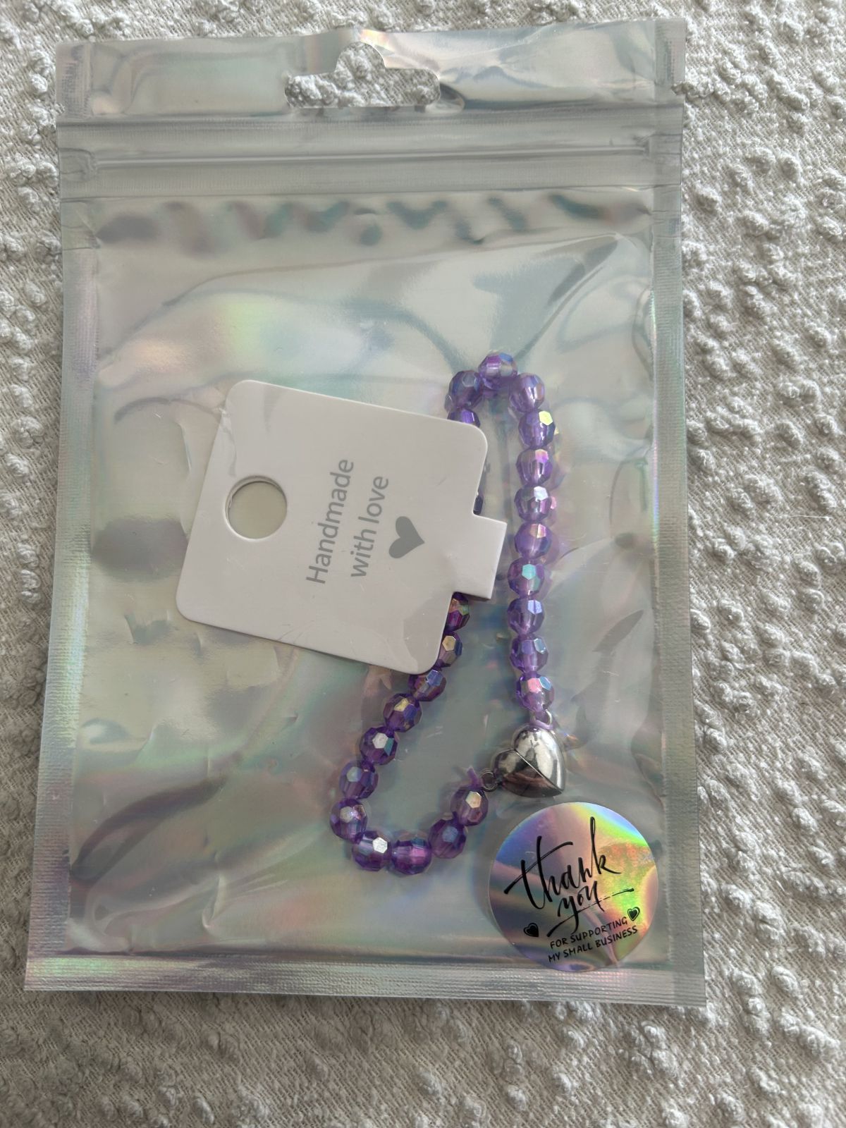 Purple heart magnetic bracelet