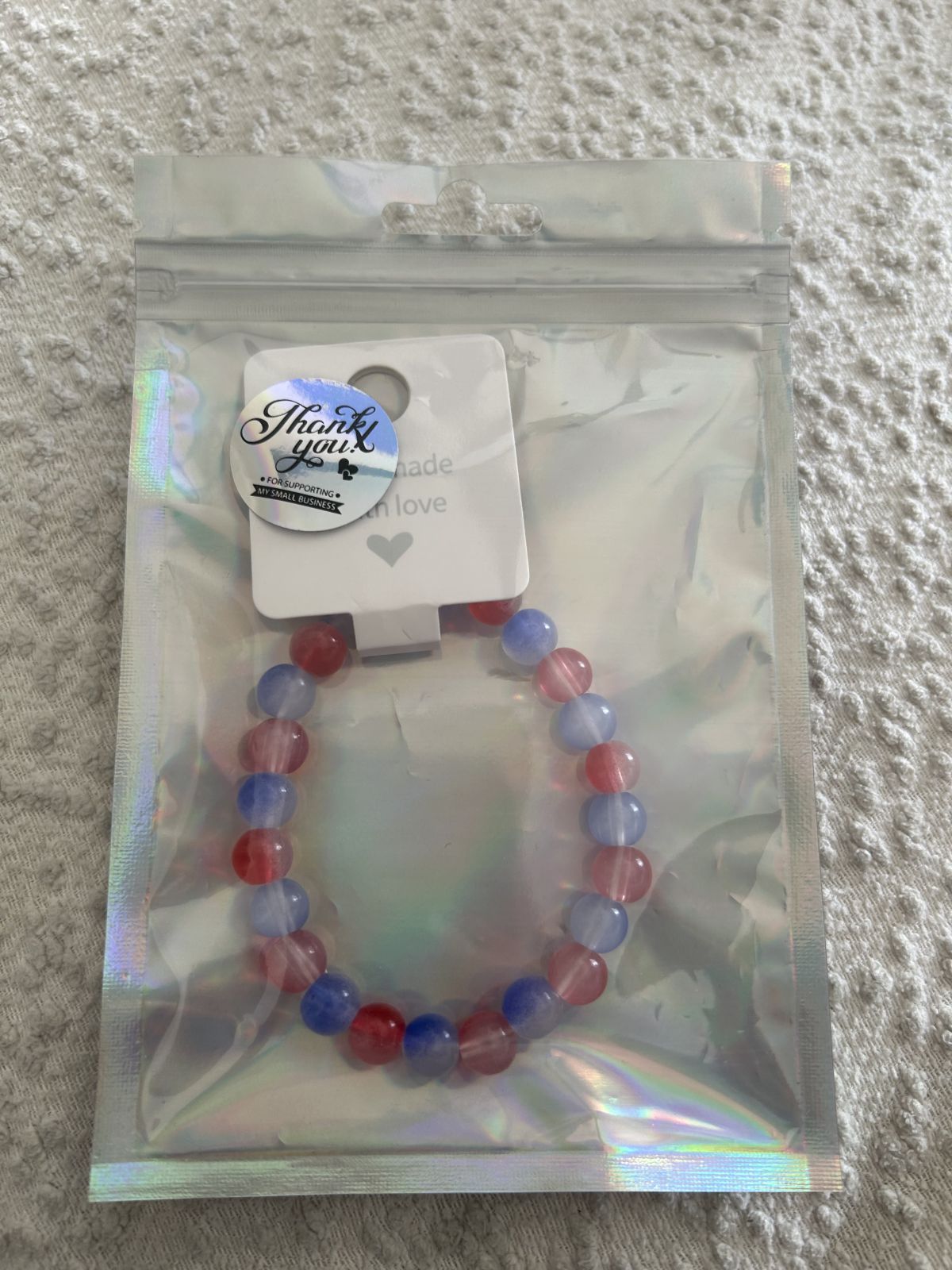 Red/blue ombré bracelet
